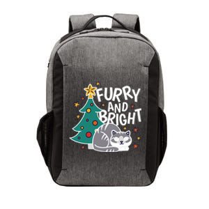 Furry And Bright Funny Cute Christmas Cat Vector Backpack