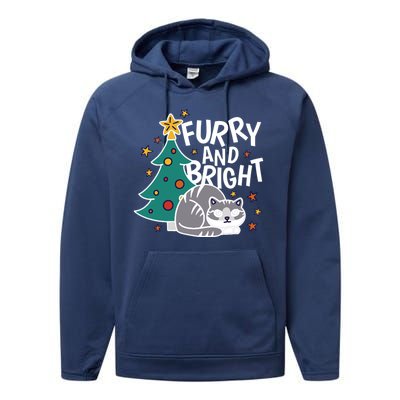 Furry And Bright Funny Cute Christmas Cat Performance Fleece Hoodie