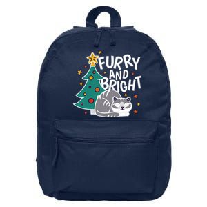 Furry And Bright Funny Cute Christmas Cat 16 in Basic Backpack