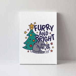 Furry And Bright Funny Cute Christmas Cat Canvas