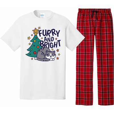 Furry And Bright Funny Cute Christmas Cat Pajama Set