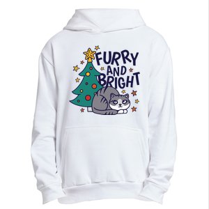 Furry And Bright Funny Cute Christmas Cat Urban Pullover Hoodie