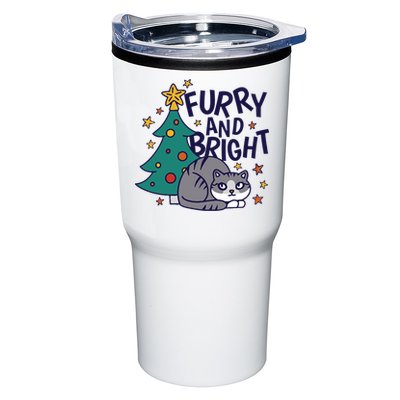 Furry And Bright Funny Cute Christmas Cat Tumbler