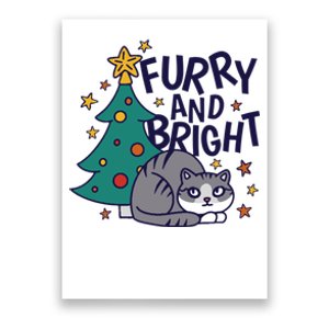 Furry And Bright Funny Cute Christmas Cat Poster