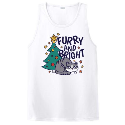 Furry And Bright Funny Cute Christmas Cat PosiCharge Competitor Tank