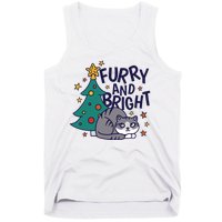 Furry And Bright Funny Cute Christmas Cat Tank Top