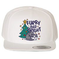 Furry And Bright Funny Cute Christmas Cat Wool Snapback Cap