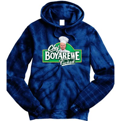 Funny Anti Biden Shirt Chef Boyarewe Fucked Gift Chef BOYAREWE Fucked Tie Dye Hoodie