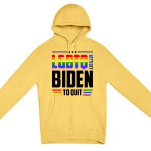 Funny Anti Biden LGBTQ Lets Get Biden To Quit Premium Pullover Hoodie