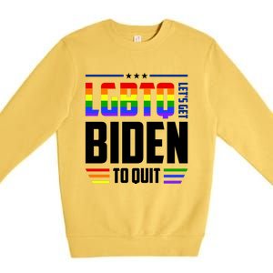 Funny Anti Biden LGBTQ Lets Get Biden To Quit Premium Crewneck Sweatshirt