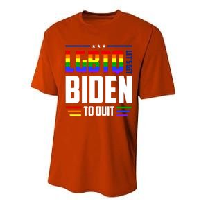 Funny Anti Biden LGBTQ Lets Get Biden To Quit Performance Sprint T-Shirt