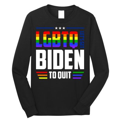 Funny Anti Biden LGBTQ Lets Get Biden To Quit Long Sleeve Shirt