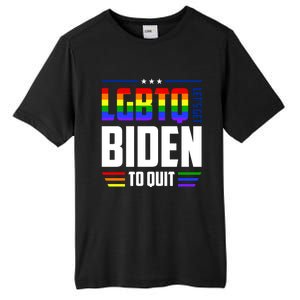 Funny Anti Biden LGBTQ Lets Get Biden To Quit Tall Fusion ChromaSoft Performance T-Shirt