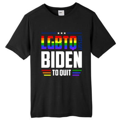 Funny Anti Biden LGBTQ Lets Get Biden To Quit Tall Fusion ChromaSoft Performance T-Shirt