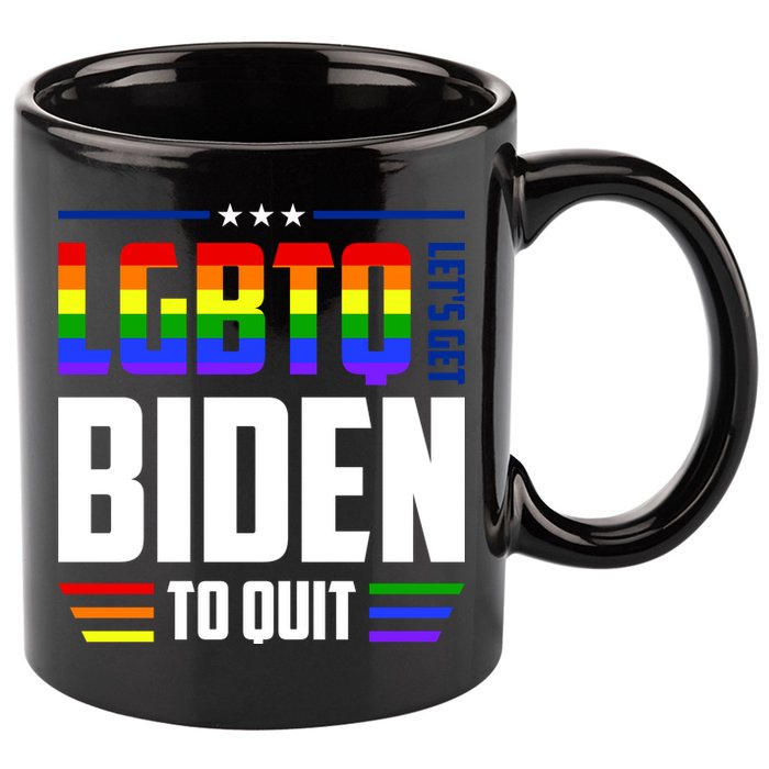 Funny Anti Biden LGBTQ Lets Get Biden To Quit 11oz C Handle Ceramic Mug