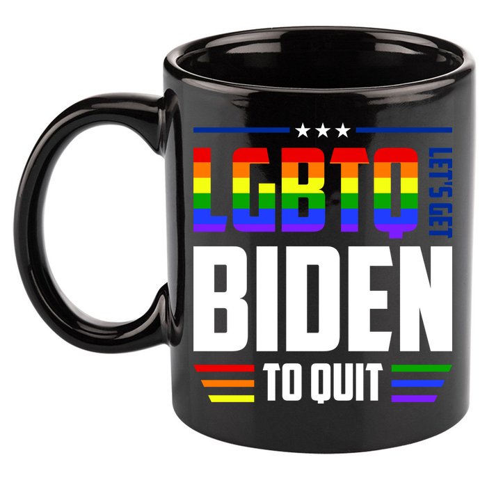 Funny Anti Biden LGBTQ Lets Get Biden To Quit 11oz C Handle Ceramic Mug