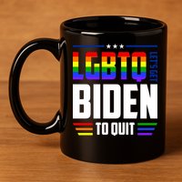 Funny Anti Biden LGBTQ Lets Get Biden To Quit 11oz C Handle Ceramic Mug