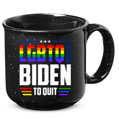 Funny Anti Biden LGBTQ Lets Get Biden To Quit 15oz Campfire Ceramic Mug