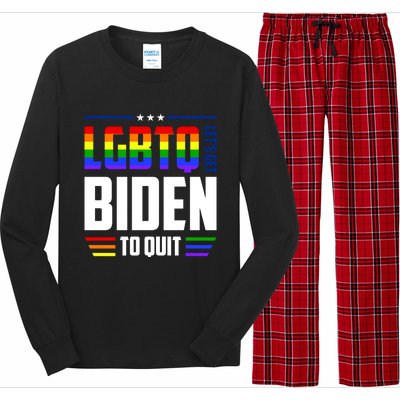 Funny Anti Biden LGBTQ Lets Get Biden To Quit Long Sleeve Pajama Set