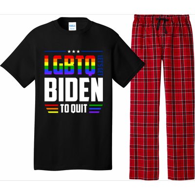 Funny Anti Biden LGBTQ Lets Get Biden To Quit Pajama Set