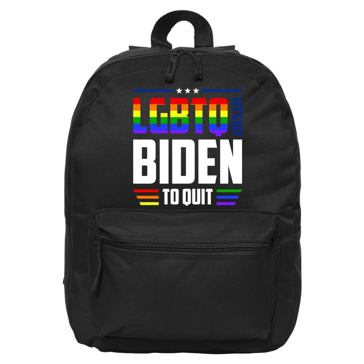 Funny Anti Biden LGBTQ Lets Get Biden To Quit 16 in Basic Backpack