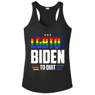 Funny Anti Biden LGBTQ Lets Get Biden To Quit Ladies PosiCharge Competitor Racerback Tank