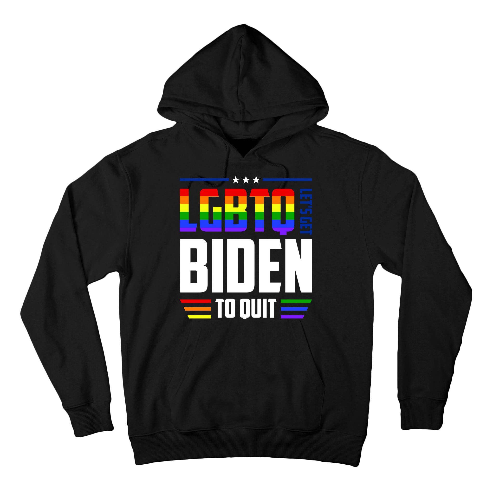 Funny Anti Biden LGBTQ Lets Get Biden To Quit Tall Hoodie