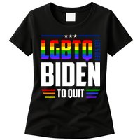 Funny Anti Biden LGBTQ Lets Get Biden To Quit Womens T-Shirt
