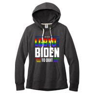 Funny Anti Biden LGBTQ Lets Get Biden To Quit Women's Fleece Hoodie