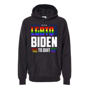 Funny Anti Biden LGBTQ Lets Get Biden To Quit Premium Hoodie