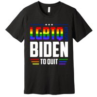 Funny Anti Biden LGBTQ Lets Get Biden To Quit Premium T-Shirt