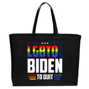 Funny Anti Biden LGBTQ Lets Get Biden To Quit Cotton Canvas Jumbo Tote