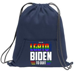 Funny Anti Biden LGBTQ Lets Get Biden To Quit Sweatshirt Cinch Pack Bag