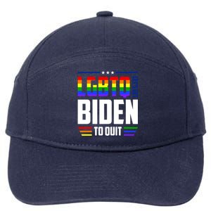 Funny Anti Biden LGBTQ Lets Get Biden To Quit 7-Panel Snapback Hat