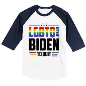 Funny Anti Biden LGBTQ Lets Get Biden To Quit Baseball Sleeve Shirt