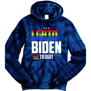 Funny Anti Biden LGBTQ Lets Get Biden To Quit Tie Dye Hoodie