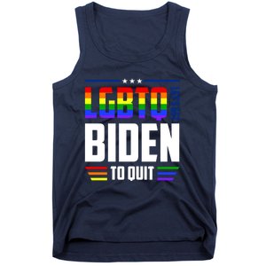 Funny Anti Biden LGBTQ Lets Get Biden To Quit Tank Top