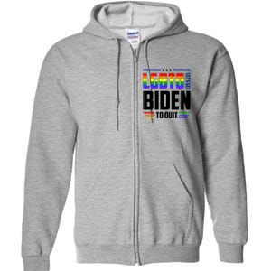 Funny Anti Biden LGBTQ Lets Get Biden To Quit Full Zip Hoodie