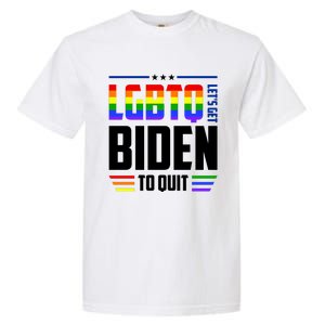 Funny Anti Biden LGBTQ Lets Get Biden To Quit Garment-Dyed Heavyweight T-Shirt