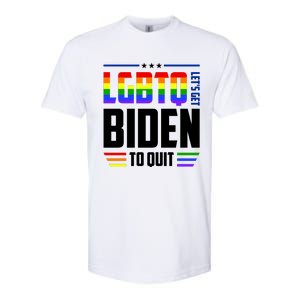 Funny Anti Biden LGBTQ Lets Get Biden To Quit Softstyle CVC T-Shirt