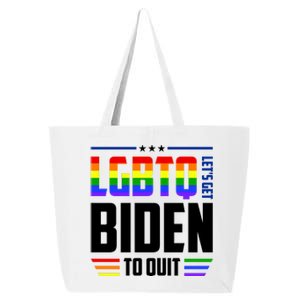 Funny Anti Biden LGBTQ Lets Get Biden To Quit 25L Jumbo Tote