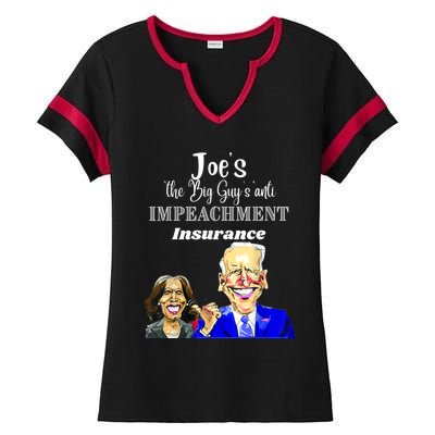 Funny Anti Biden Harris The Big Guy Impeachment Insurance Ladies Halftime Notch Neck Tee