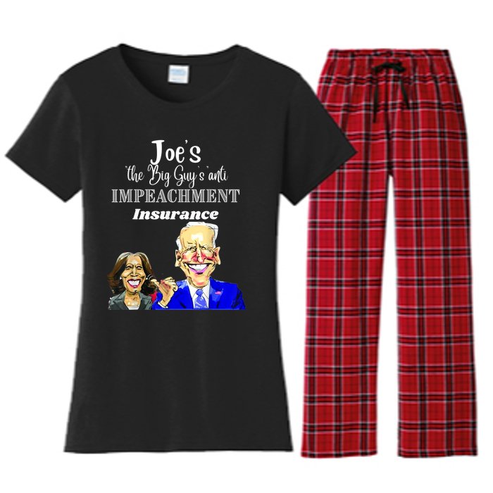 Funny Anti Biden Harris The Big Guy Impeachment Insurance Women's Flannel Pajama Set