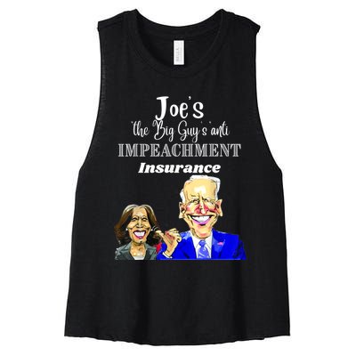 Funny Anti Biden Harris The Big Guy Impeachment Insurance Women's Racerback Cropped Tank