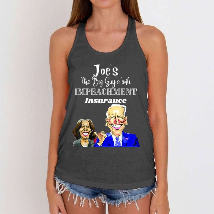 Funny Anti Biden Harris The Big Guy Impeachment Insurance Women's Knotted Racerback Tank