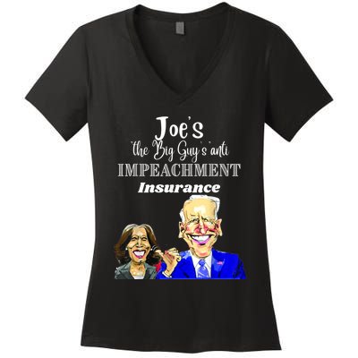 Funny Anti Biden Harris The Big Guy Impeachment Insurance Women's V-Neck T-Shirt