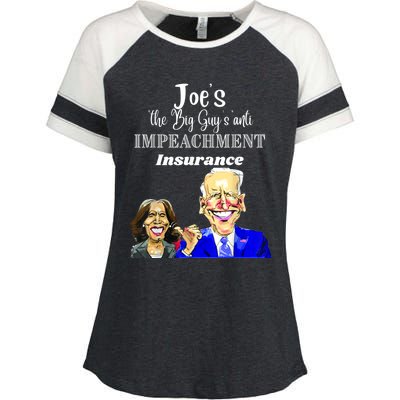 Funny Anti Biden Harris The Big Guy Impeachment Insurance Enza Ladies Jersey Colorblock Tee