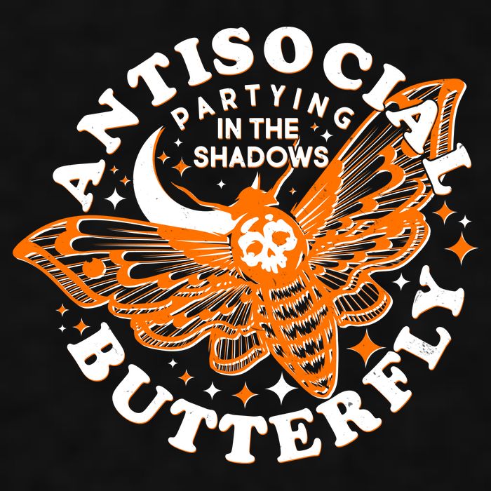 Funny Antisocial Butterfly Moth Partying In The Shadows Ladies PosiCharge Tri-Blend Wicking Tank