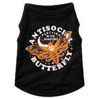 Funny Antisocial Butterfly Moth Partying In The Shadows Doggie Tank