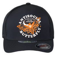 Funny Antisocial Butterfly Moth Partying In The Shadows Flexfit Unipanel Trucker Cap